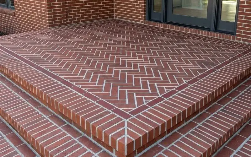 Brick patio steps near Boston MA