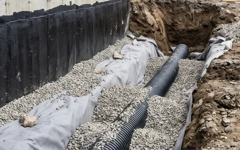 French drain waterproofing near Boston MA