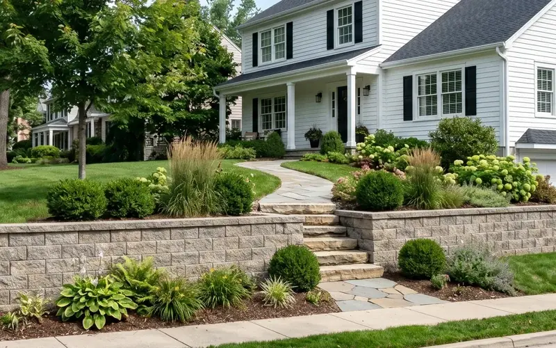 Retaining wall installation near Boston MA