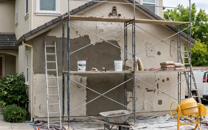 Stucco repair near Boston MA
